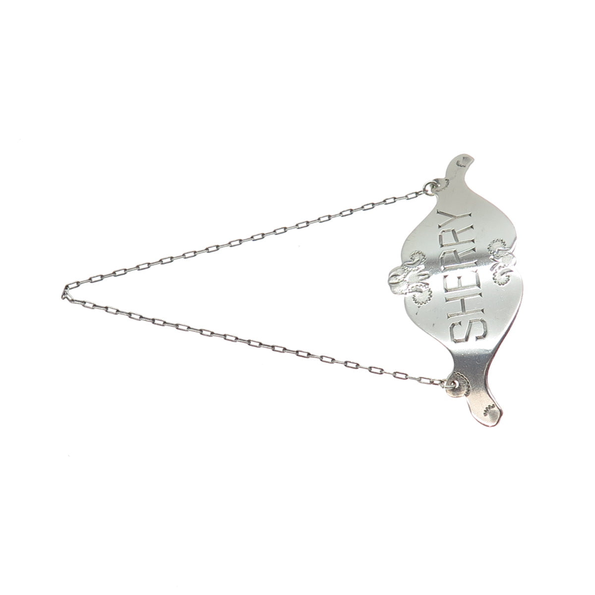 GORHAM 925 Sterling Silver Antique Art Deco Sherry Bottle Tag