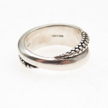 Michael Dawkins 925 Sterling Silver Dotted Crisscross Oxidized Ring Size 7.25