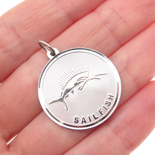 JAY POSON 925 Sterling Silver Vintage Sailfish Charm Pendant