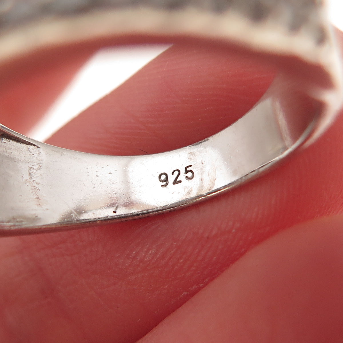 925 Sterling Silver Round-Cut C Z 5-Row Wave Ring Size 8.25