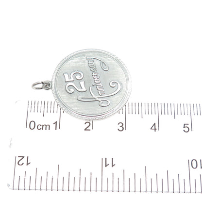 GRIFFITH & SONS CO 925 Sterling Silver Vintage 25 Anniversary Charm Pendant
