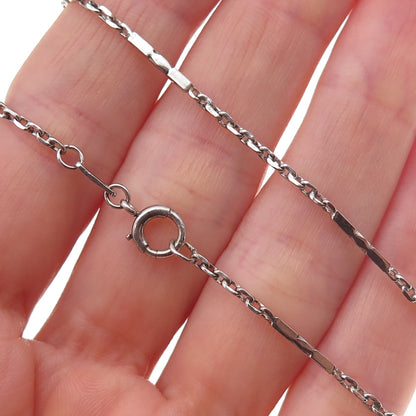 925 Sterling Silver Antique Art Deco Bar Cable Chain Necklace 14" (broken link)