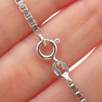 925 Sterling Silver Vintage Italy ID Bar Box Link Bracelet 6.25"