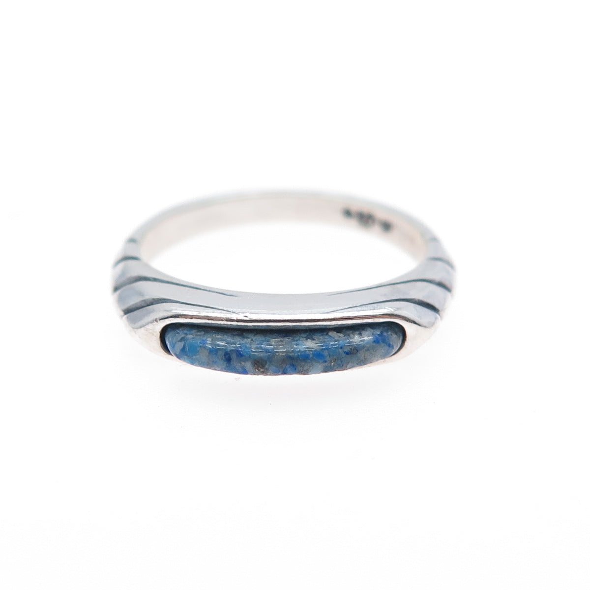 CAROLYN POLLACK Old Pawn 925 Sterling Silver Vintage Lapis Inlay Ring Size 5.25