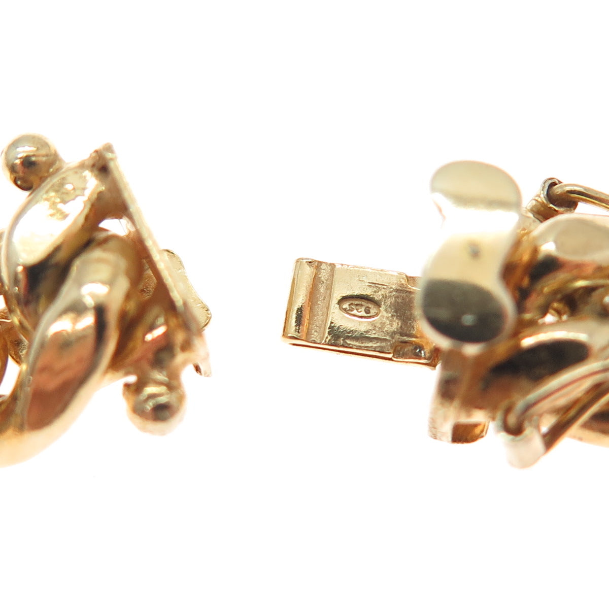 925 Sterling Silver Gold Plated Curb Link Bracelet 8.75"
