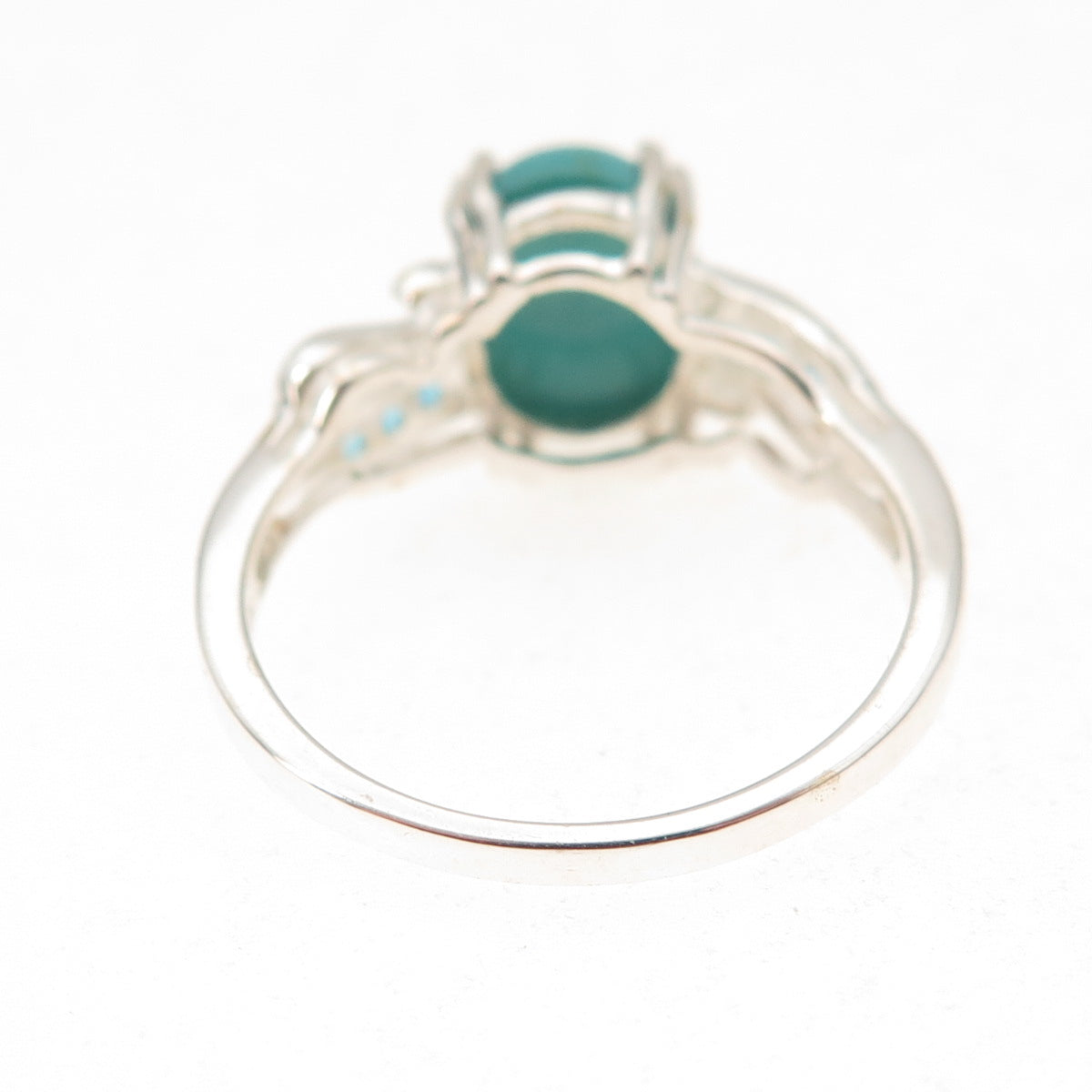 925 Sterling Silver Real Sleeping Beauty Turquoise & Apatite Ring Size 8