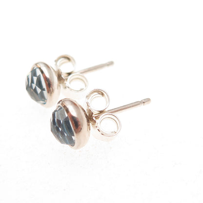 Pandora 925 Sterling Silver Blue Crystal March Birthstone Stud Earrings