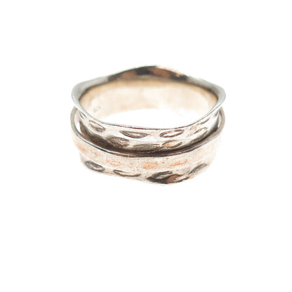 925 Sterling Silver Vintage Modernist Rotating Band Ring Size 7