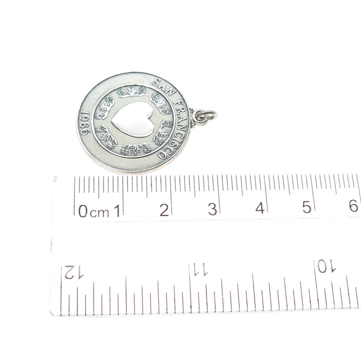 O.C. TANNER Sterling Silver Vintage 1986 San Francisco Oxidized Charm Pendant