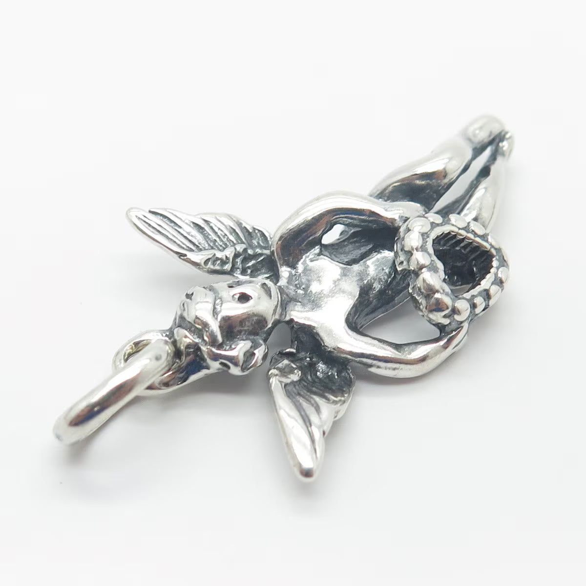 925 Sterling Silver Vintage Angel Pendant