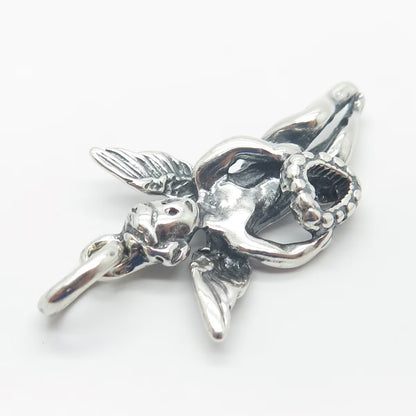 925 Sterling Silver Vintage Angel Pendant