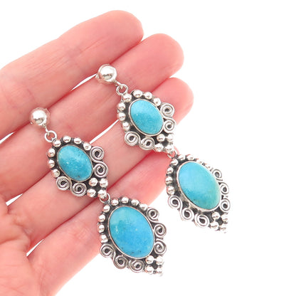 MWS Mark Wasserman Samara Sterling Silver Vintage Real Turquoise Swirl Earrings