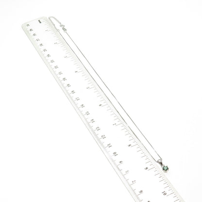 925 Sterling Silver Swarovski Green-Crystal Box Chain Necklace 16-18"