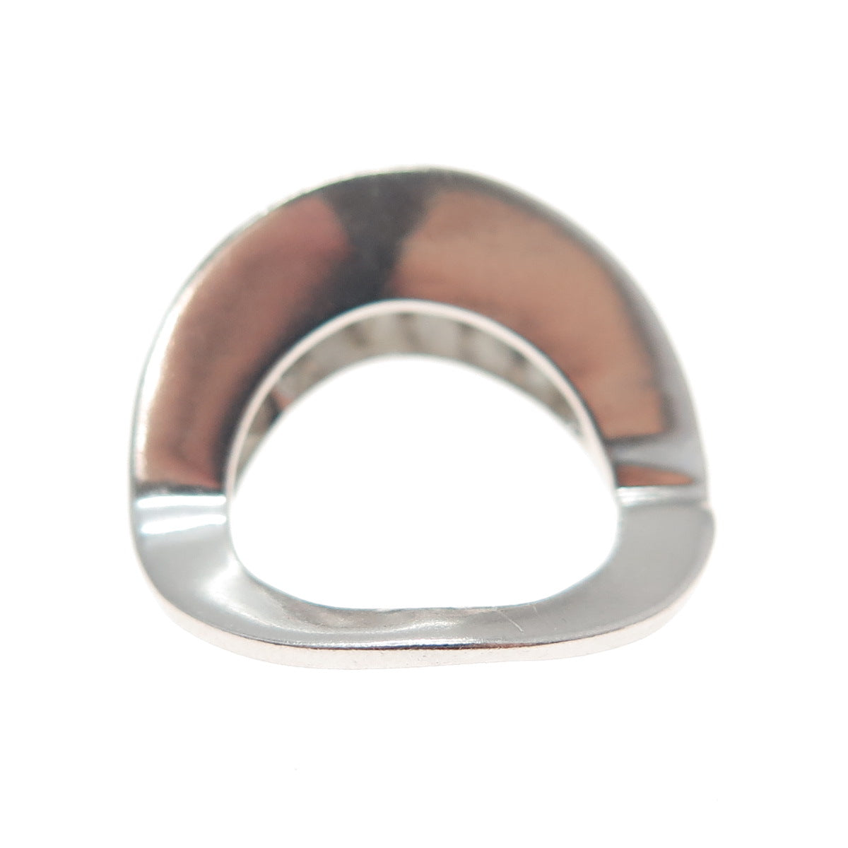 925 Sterling Silver Vintage Modernist Spring Pinky Ring Size 2.75