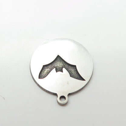 925 Sterling Silver USA Two In Town Bat Charm Pendant
