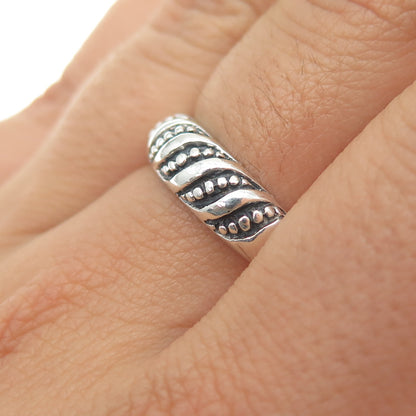 925 Sterling Silver Vintage Granulated Oxidized Ring Size 8.75