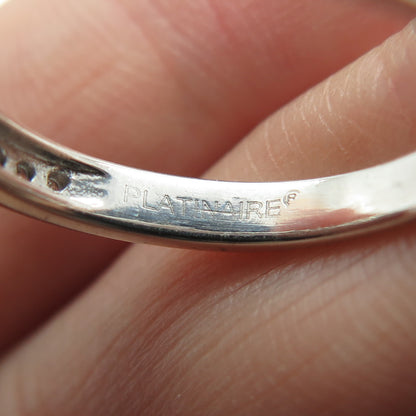 SK9 Allure Gems Platinaire Sterling Silver Diamond Half Eternity Ring Size 6.25