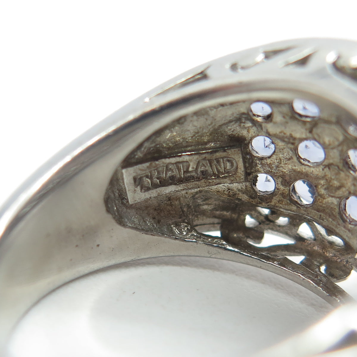 CHUCK CLEMENCY 925 Sterling Silver Real Round-Cut Iolite Cluster Ring Size 7.25