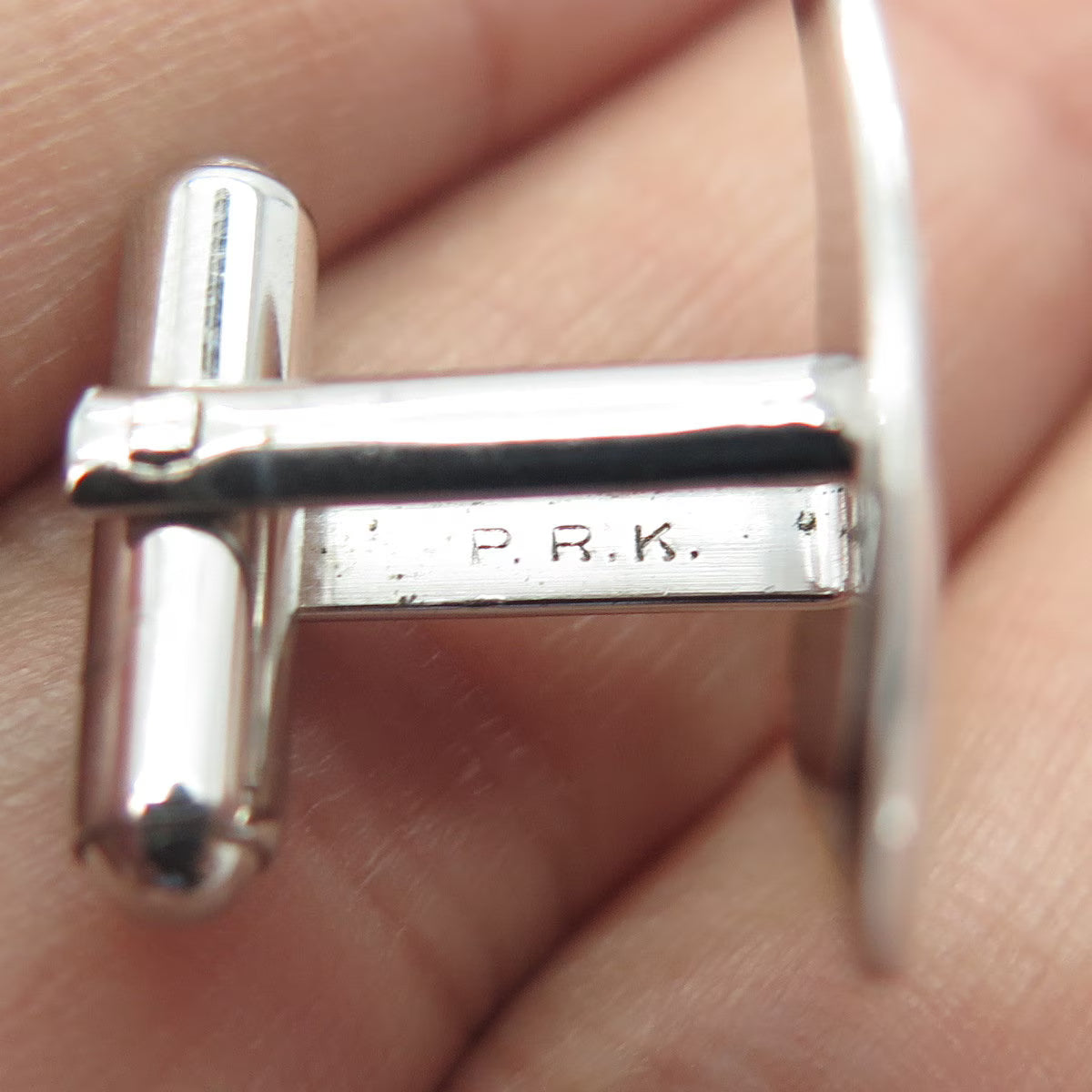 P.R.K. 925 Sterling Silver Vintage Engraved Cufflinks