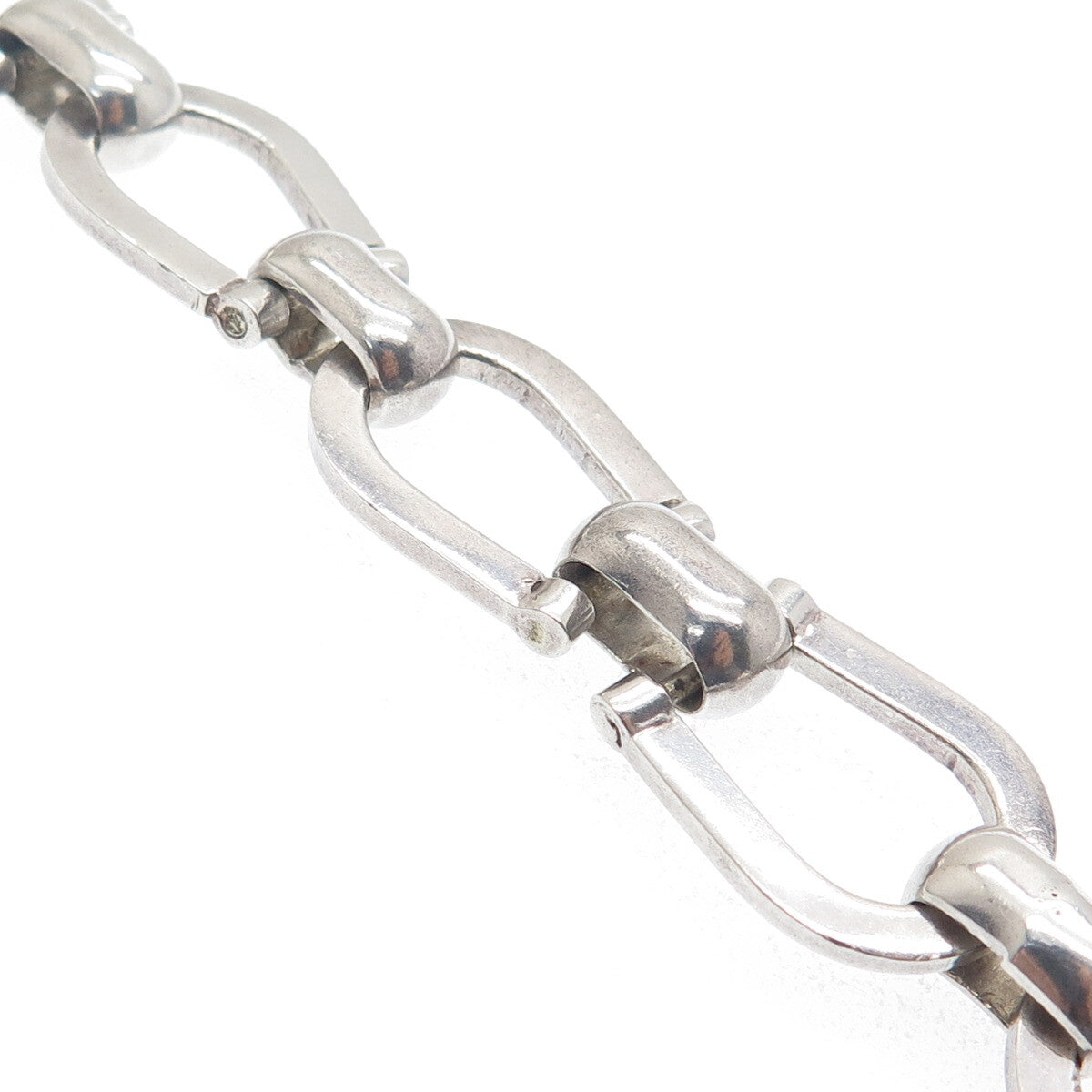 925 Sterling Silver Vintage Mexico Horseshoe Link Bracelet 7.5"
