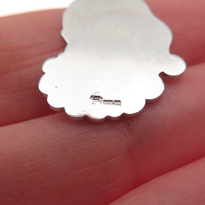 Spencer Co. 925 Sterling Silver Antique Art Deco Enamel Santa Claus Mini Pendant
