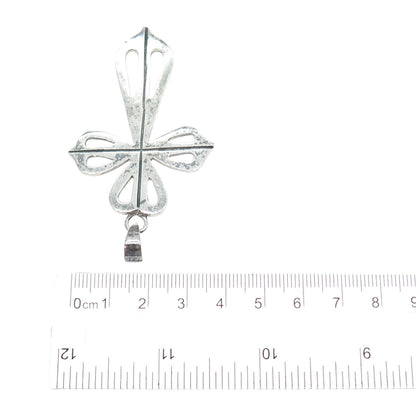 925 Sterling Silver Vintage Mexico Cross Oxidized Pendant