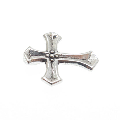 SUNWEST 925 Sterling Silver Vintage Cross Religious Oxidized Pendant