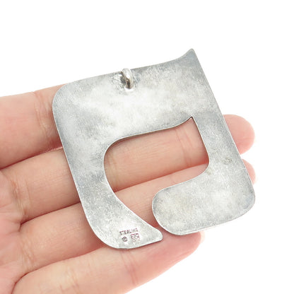 925 Sterling Silver Vintage EK Designs Modernist Pendant