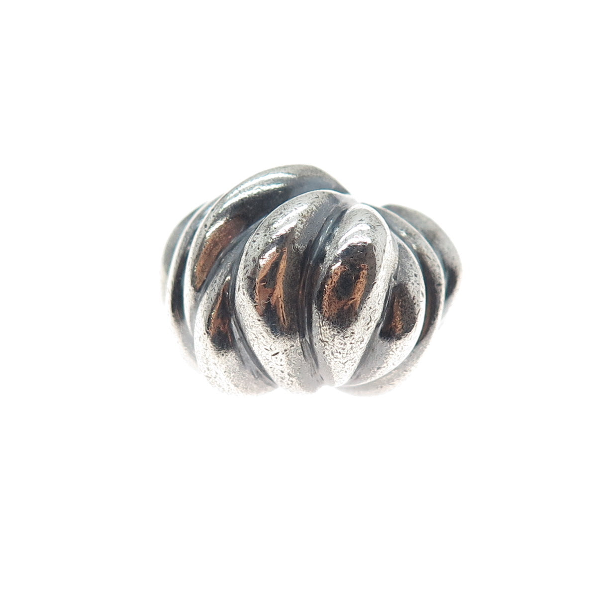 925 Sterling Silver Vintage Modernist Dome Oxidized Ring Size 7