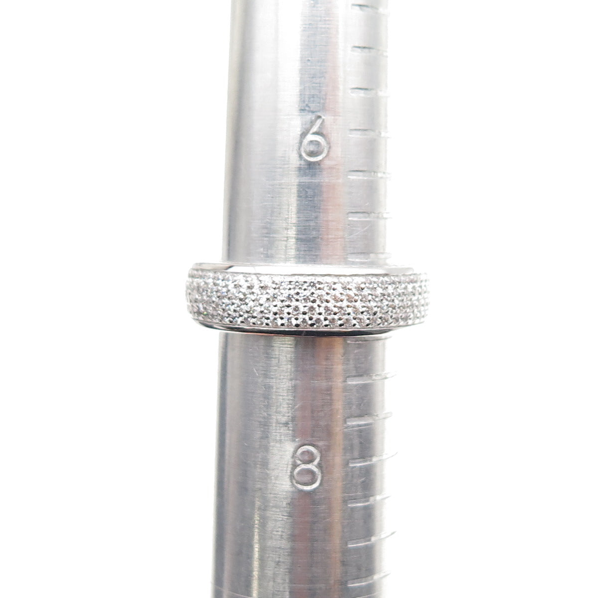 925 Sterling Silver Round-Cut C Z Eternity Band Ring Size 7.25