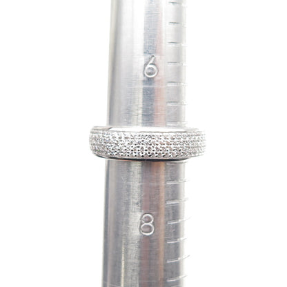 925 Sterling Silver Round-Cut C Z Eternity Band Ring Size 7.25