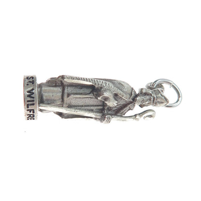 CREED 925 Sterling Silver Vintage St. Wilfred Minimalist 3D Charm Pendant