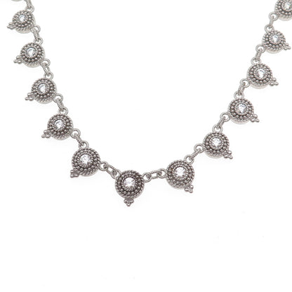 Judith Ripka 925 Sterling Silver Round-Cut C Z Chain Necklace 20"