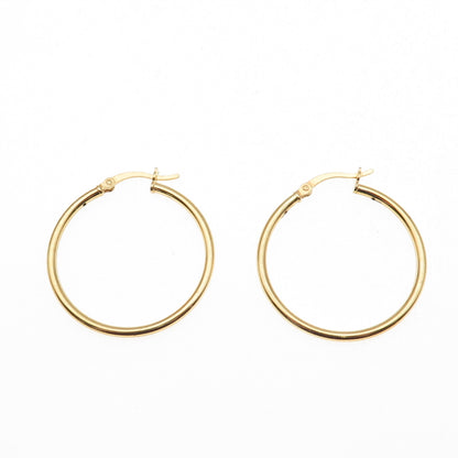 925 Sterling Silver Gold Plated Hoop Earrings