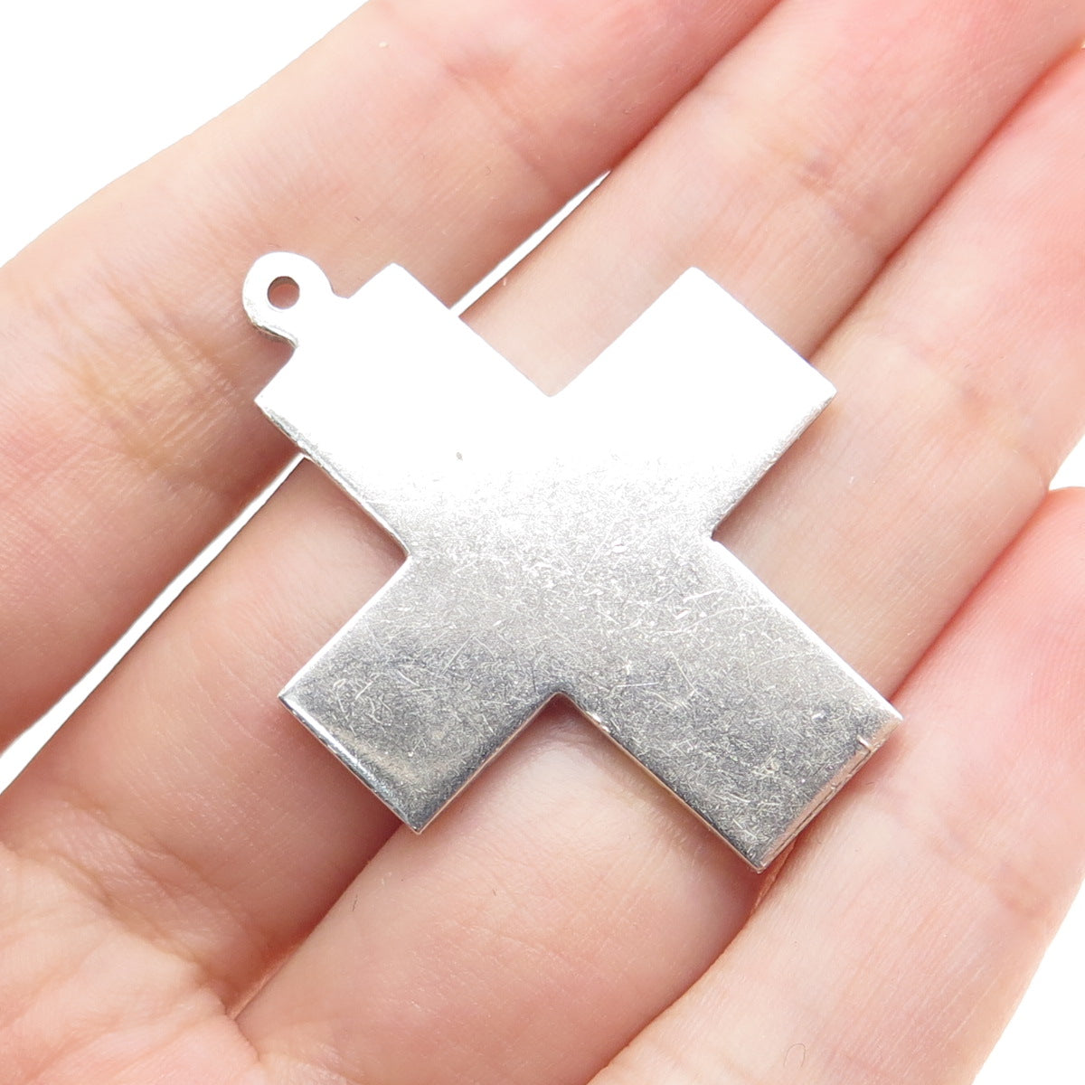 950 Silver Vintage Cross Religious Charm Pendant