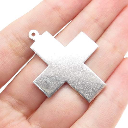 950 Silver Vintage Cross Religious Charm Pendant