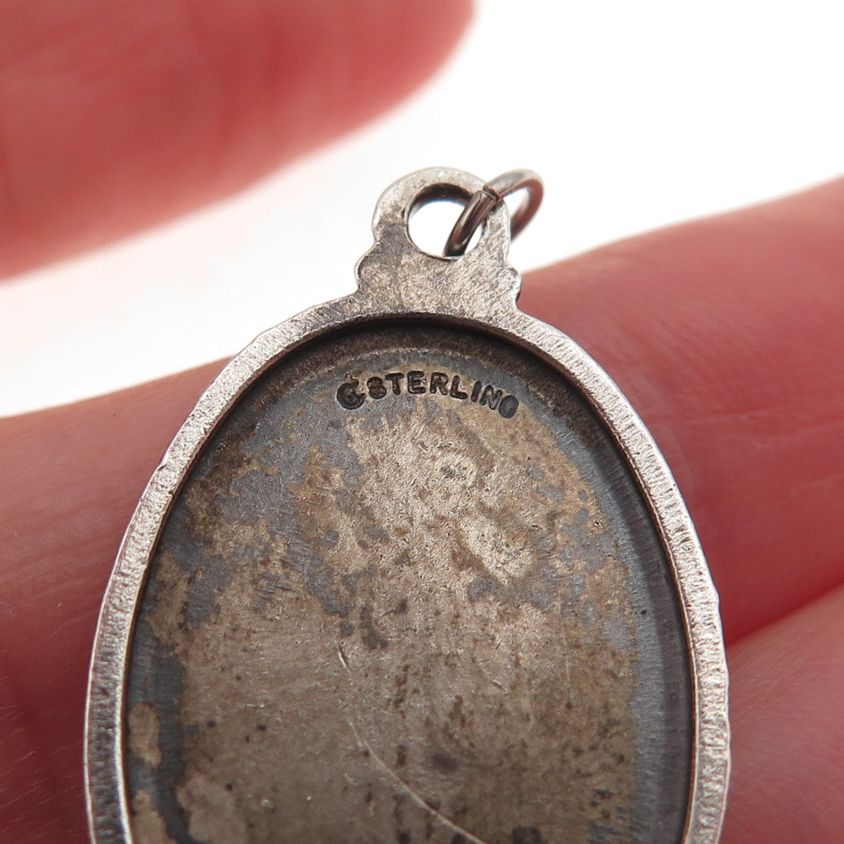 College Seal & Crest Sterling Silver Antique Art Deco St. Christopher Pendant