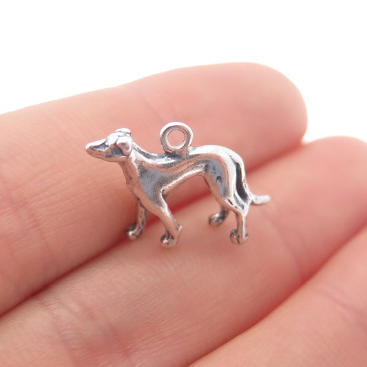 SHUBE 925 Sterling Silver Vintage Dog Minimalist Charm Pendant