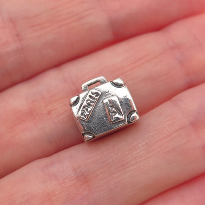 Pandora 925 Sterling Silver Paris Travel Suitcase Slide Bead Charm
