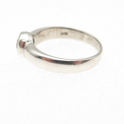 925 Sterling Silver Round-Cut C Z Oxidized Ring Size 5.75