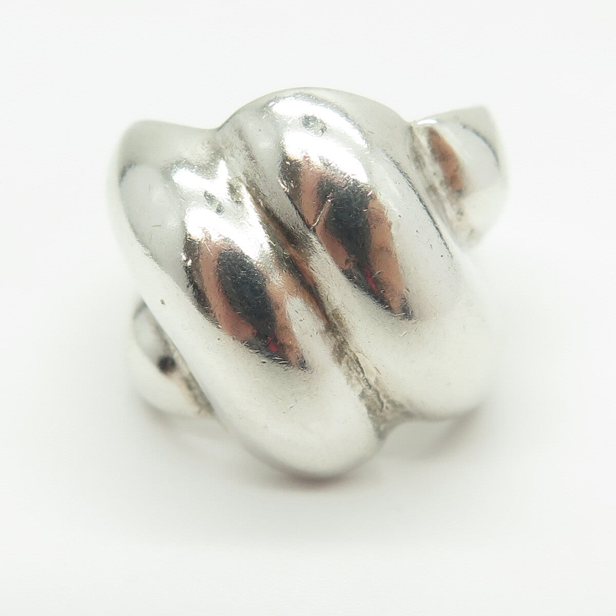J. ESPOSITO 925 Sterling Silver Vintage Ribbed Wide Ring Size 6