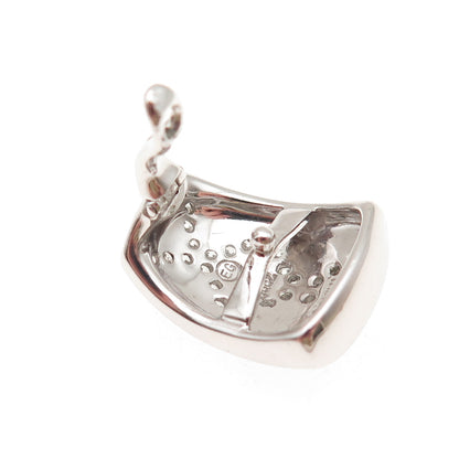 Eric Grossbardt Sterling Silver Real Turquoise & C Z Mini Slide Charm Pendant