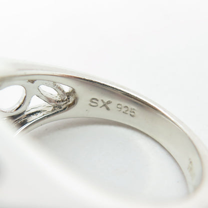 925 Sterling Silver Real Doublet Tiger Eye Gemstone Ring Size 6.25