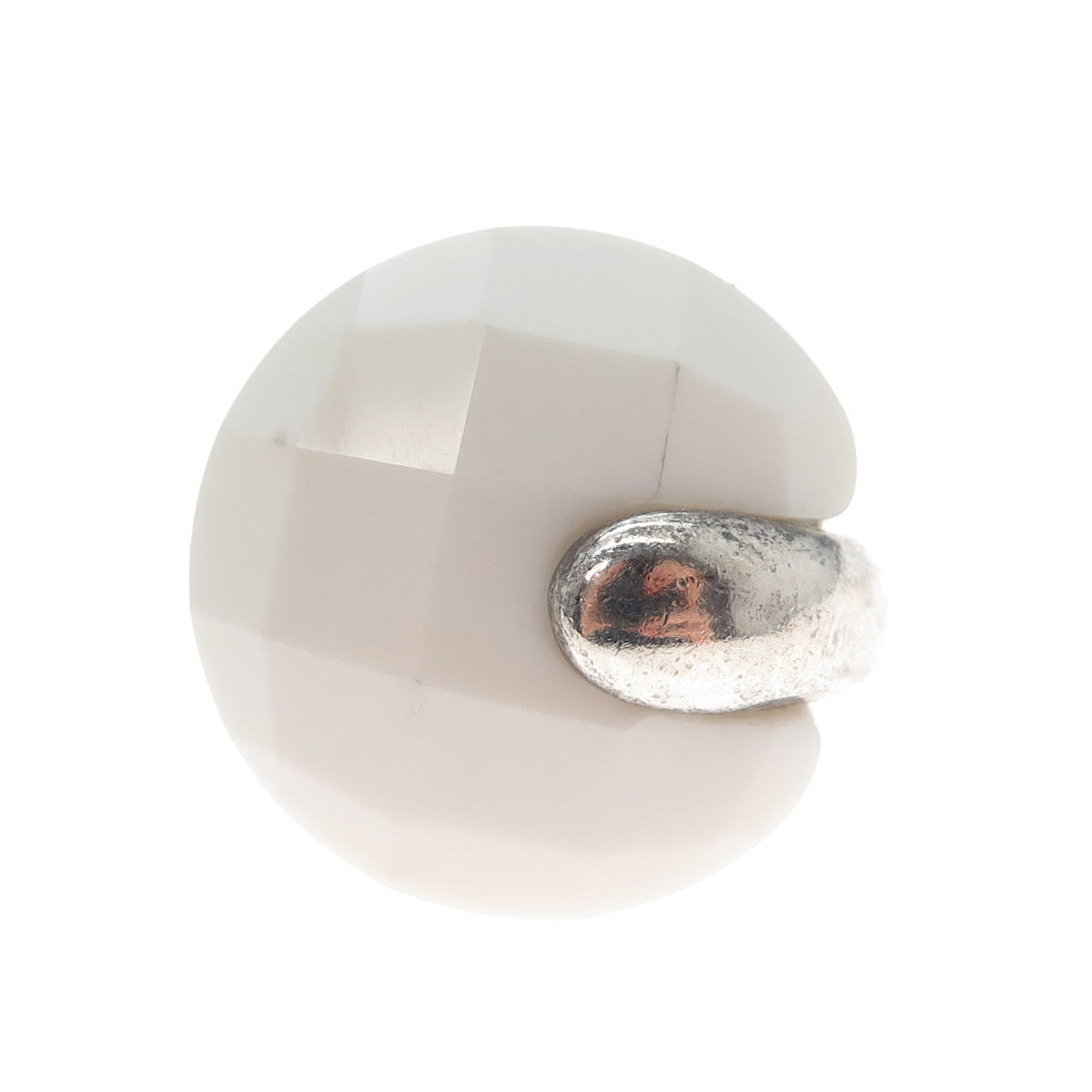 JCM Jacmel Mauritius Sterling Silver Vintage Italy Real White Onyx Ring Size 5.5
