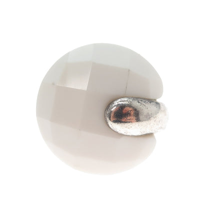 JCM Jacmel Mauritius Sterling Silver Vintage Italy Real White Onyx Ring Size 5.5
