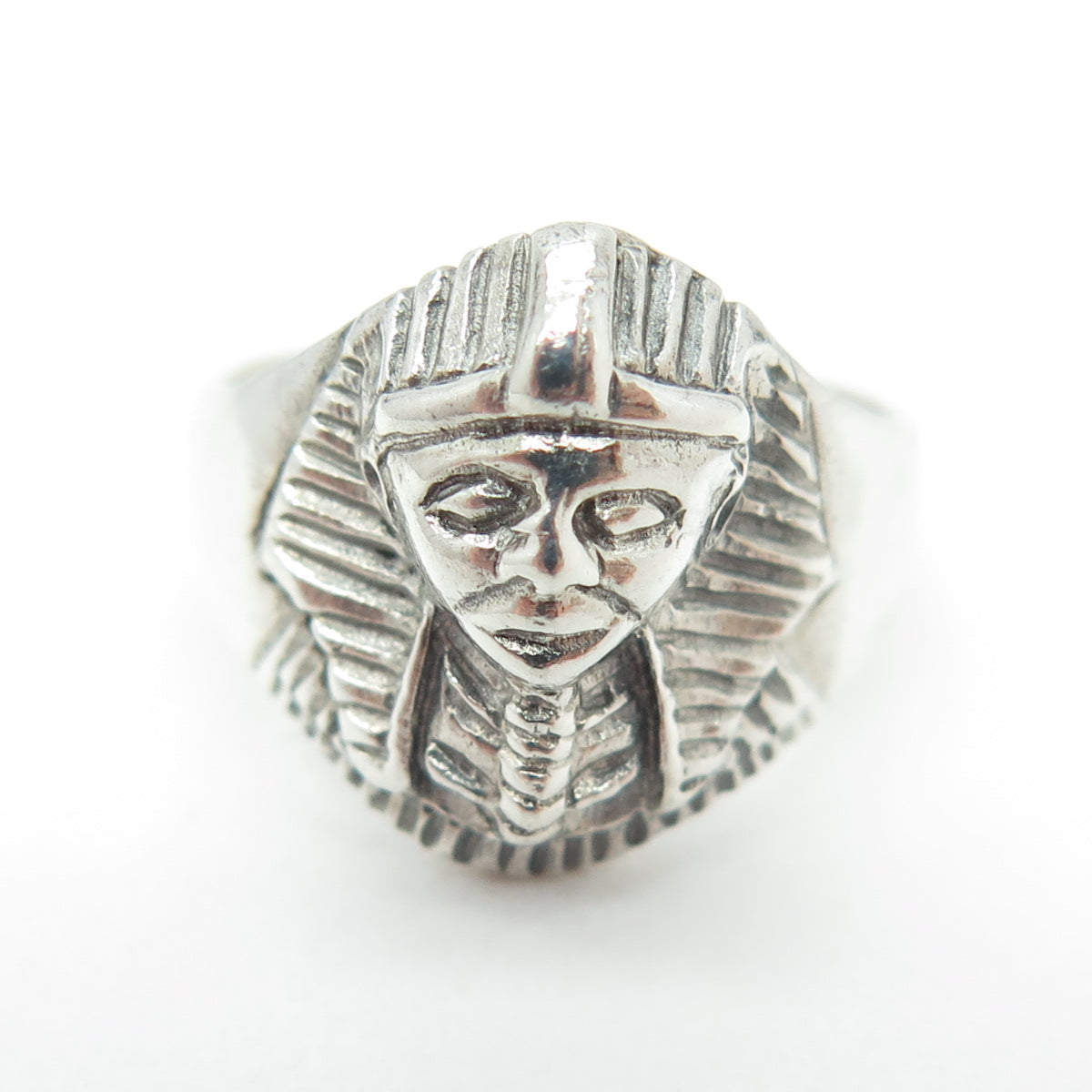 925 Sterling Silver Vintage Egyptian Pharaoh Ring Size 7