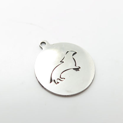 925 Sterling Silver USA Two In Town Weasel Charm Pendant