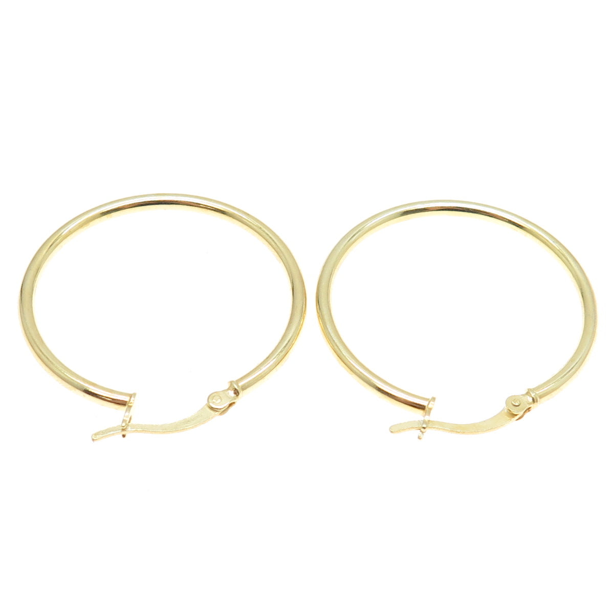 925 Sterling Silver Gold Plated Tube Hoop Earrings