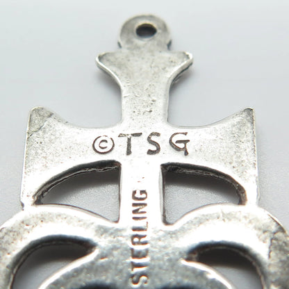 925 Sterling Silver Vintage Terra Sancta Guild Cross & Heart Pendant