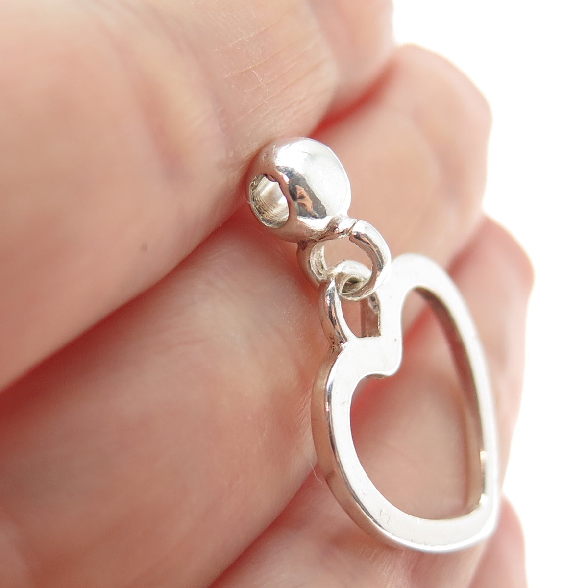925 Sterling Silver Vintage Heart Slide Charm Pendant